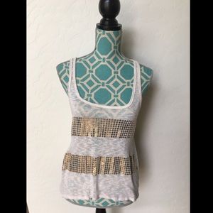 Cream knit and laced top